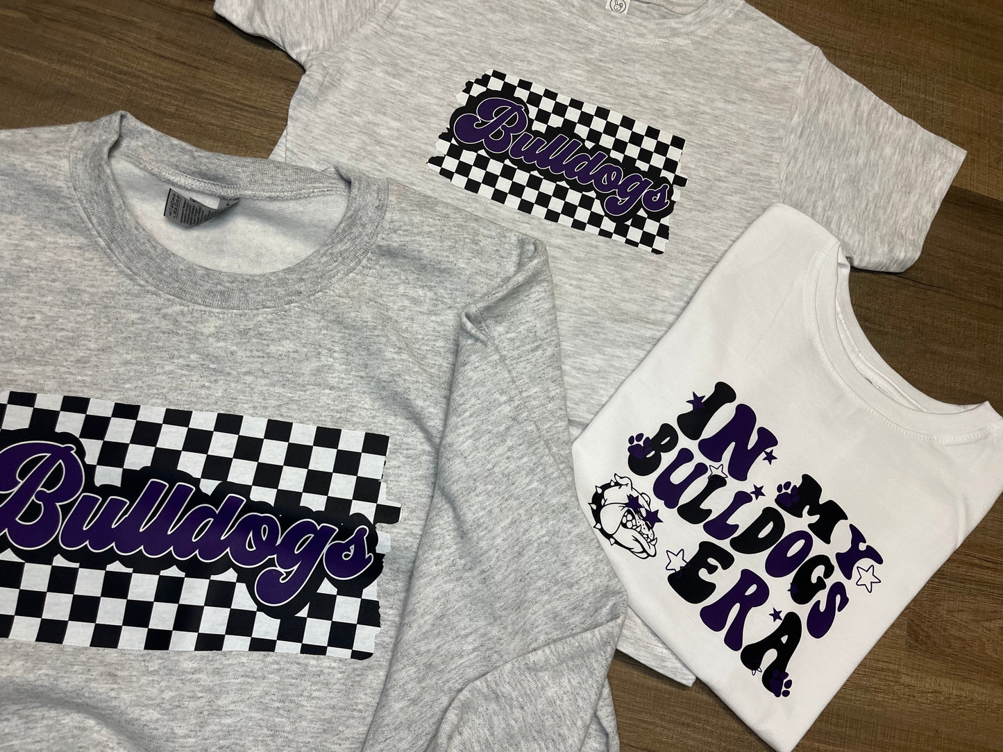 Bulldogs Purple & Black Checkered TShirt