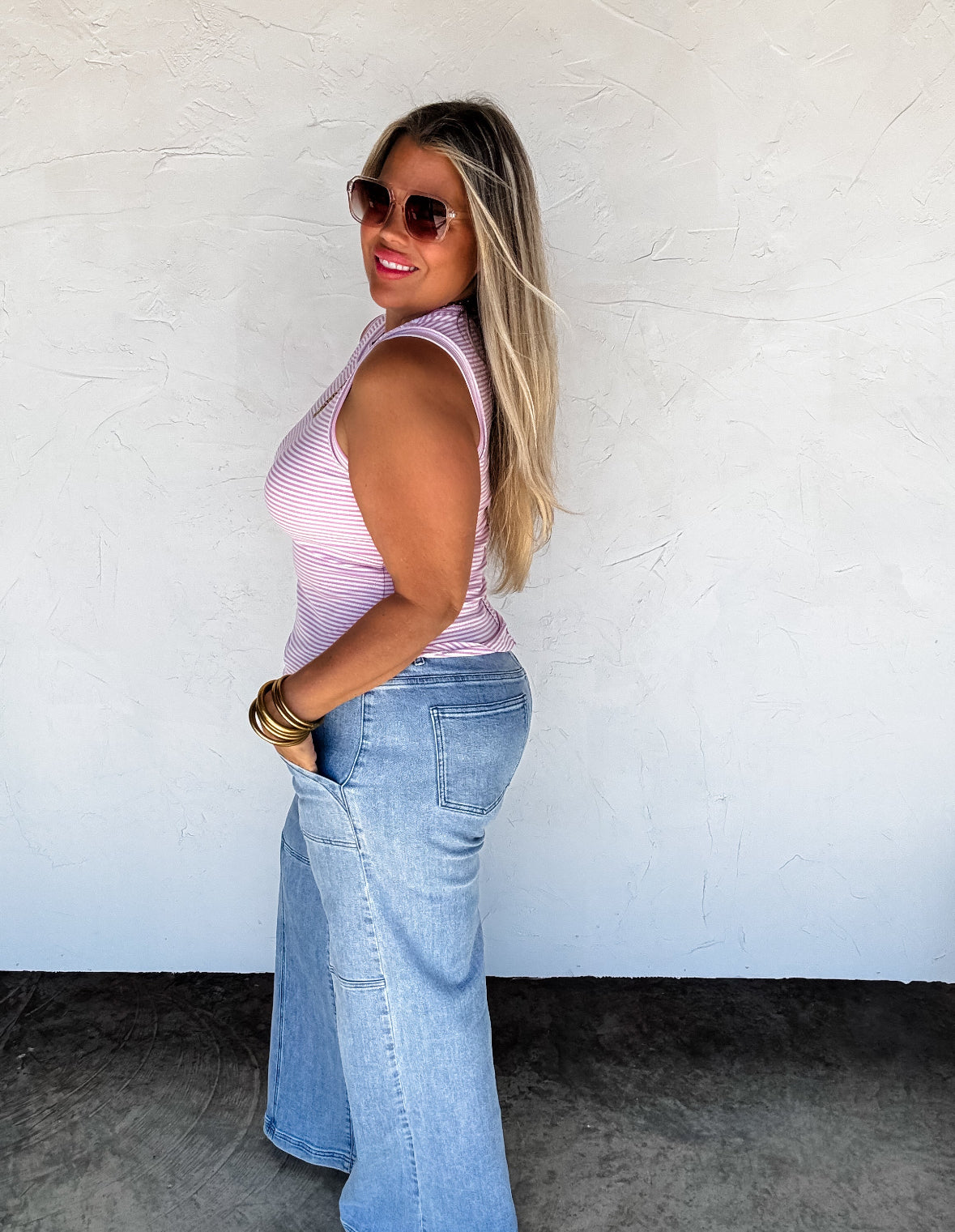 Strawberry π Summer Bianca Striped Ribbed Tank