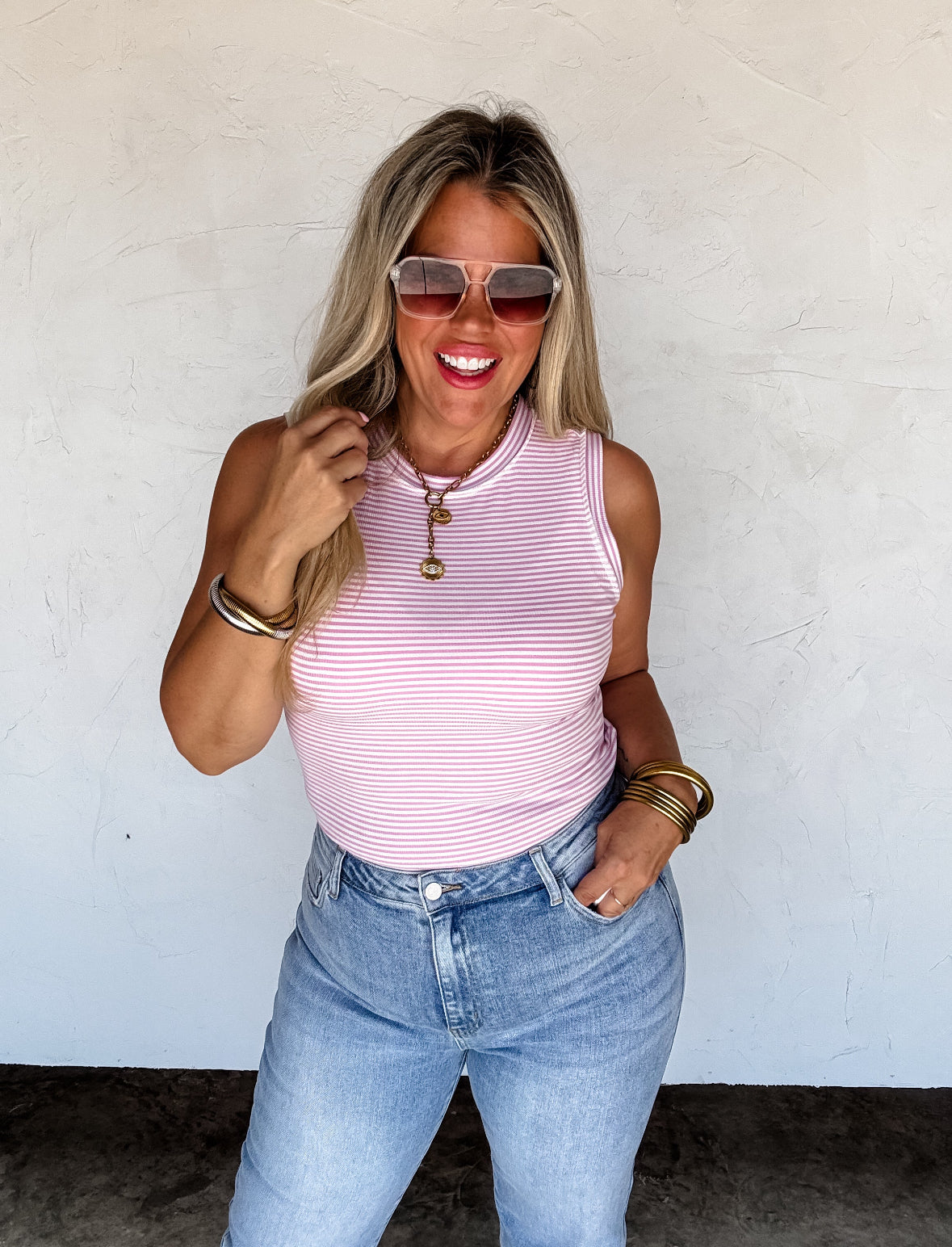 Strawberry π Summer Bianca Striped Ribbed Tank