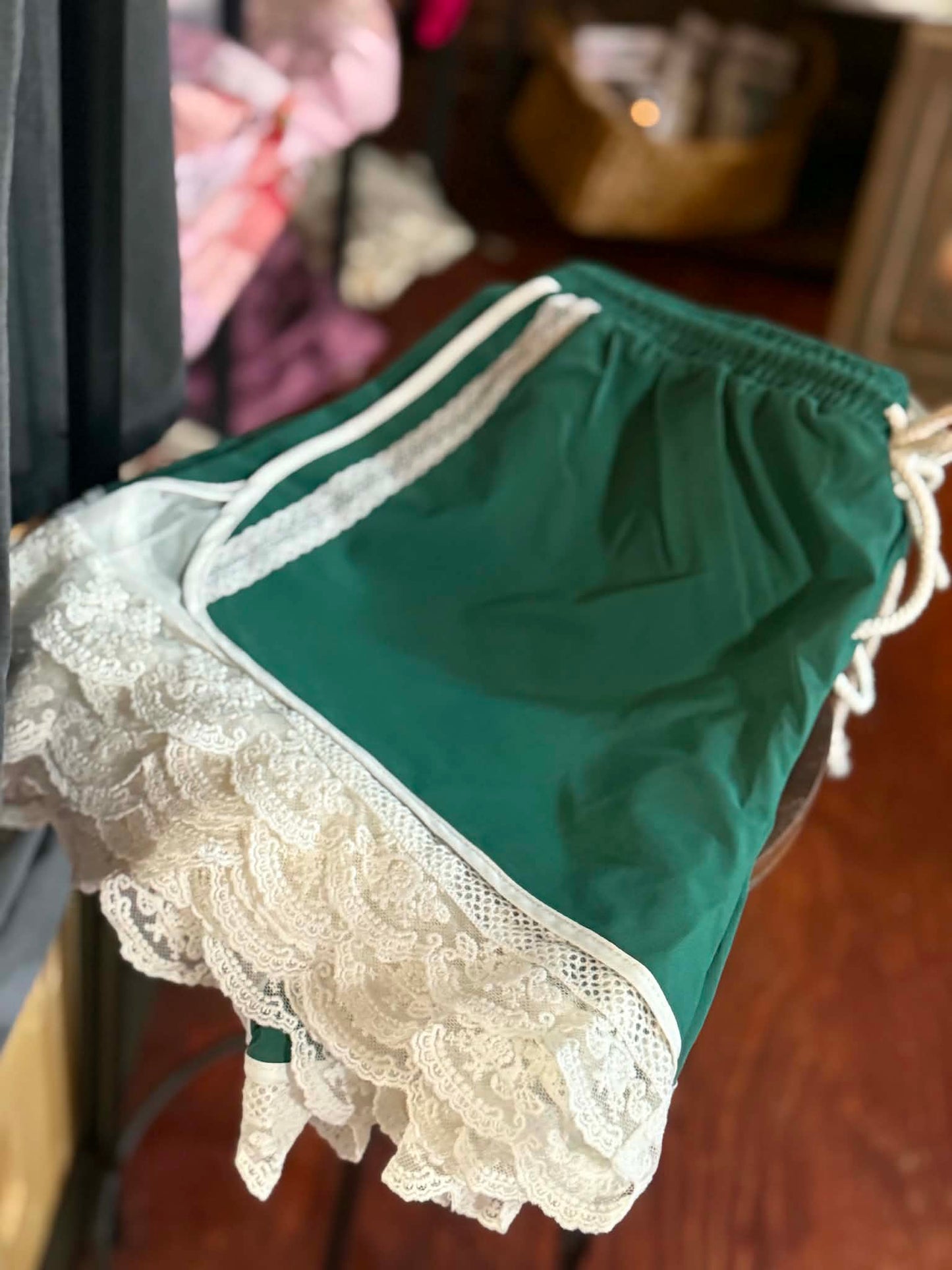Lace Trim Athletic Shorts