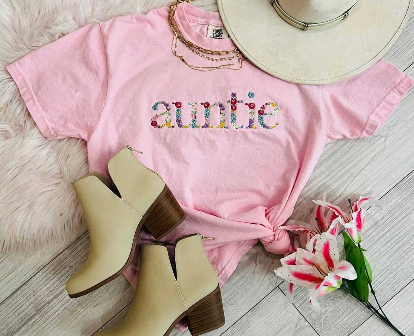 Preorder Embroidered Floral Tshirt CC