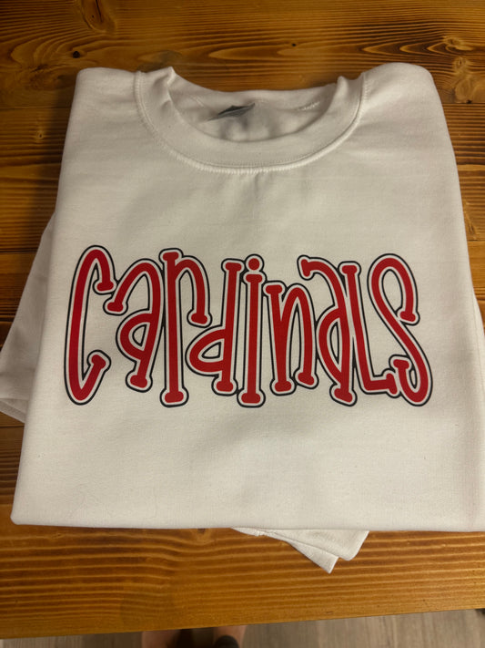 Cardinal Double Lined Bubble Letter Crew