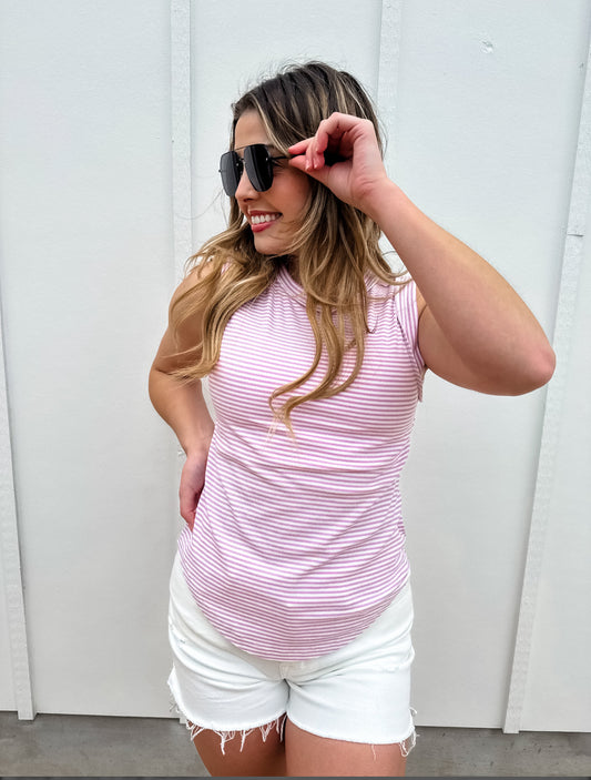 GRAPE🍇 Summer Bianca Striped Ribbed Tank