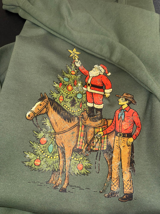 Vintage Santa and Cowboy Crewneck