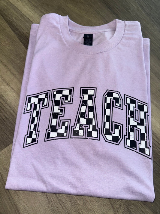Teach Checkered Tshirt