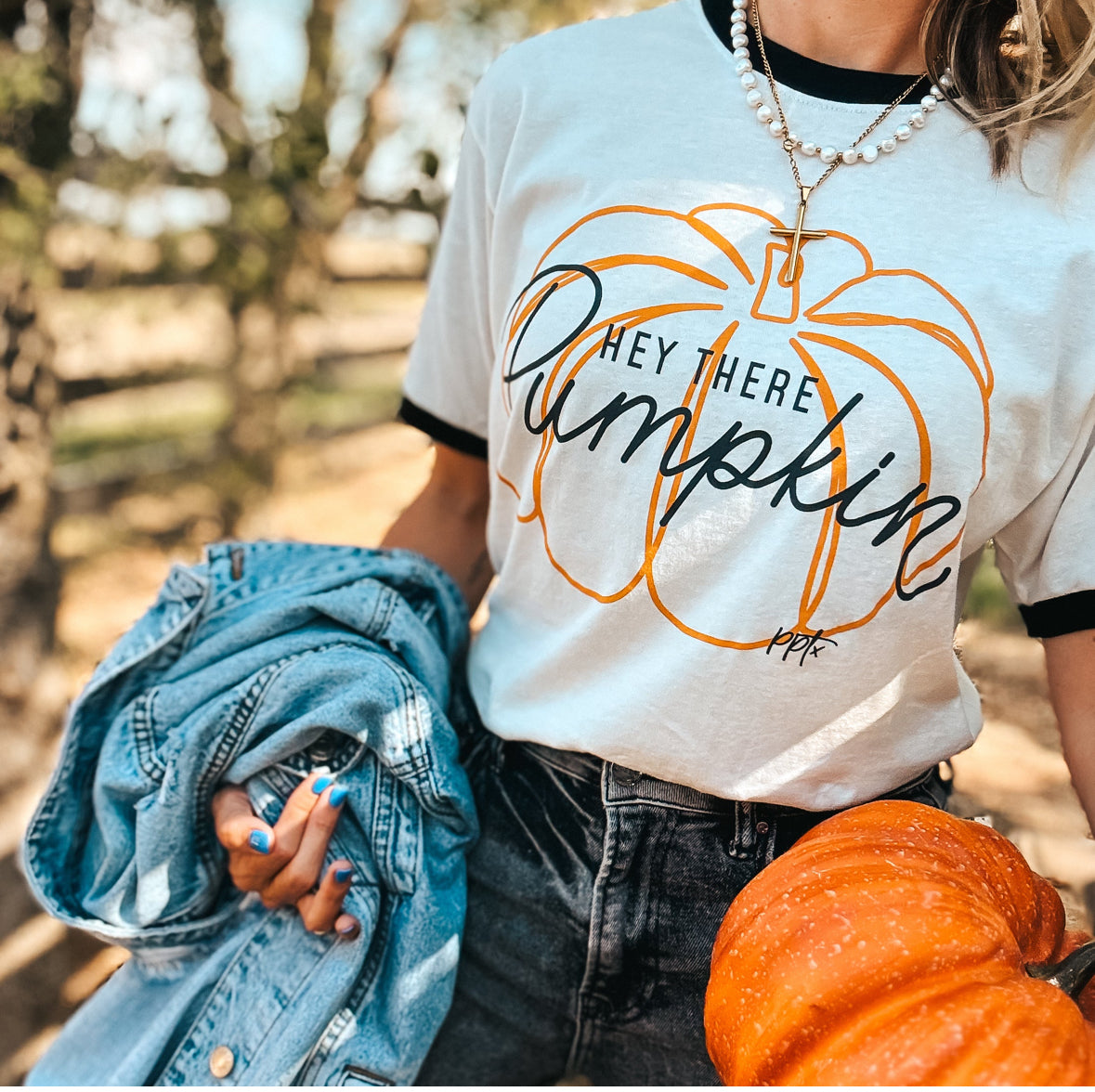 Preorder Hey There Pumpkin Ringer Tee