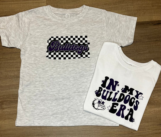 Bulldogs Purple & Black Checkered Crewneck
