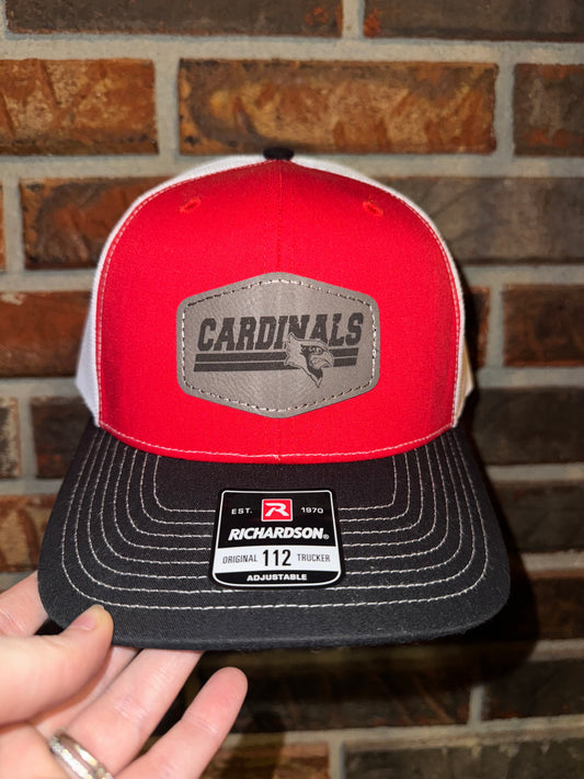 Cardinals Patch Hat - 3 toned - white, red, & black