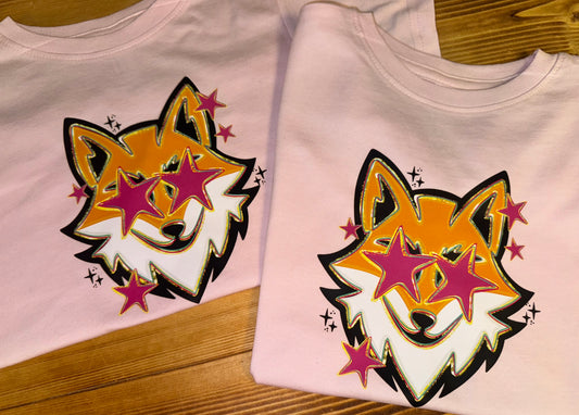 Pink Foxes Youth Faux Glitter