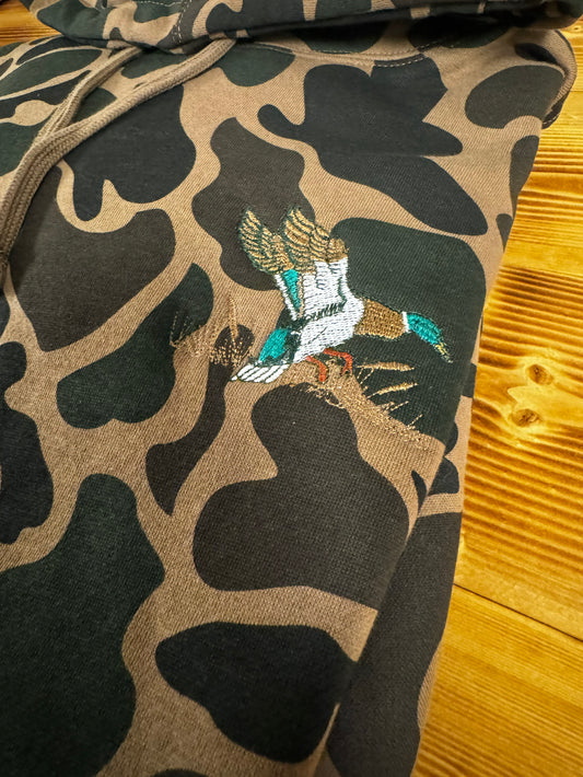 Embroidered Mallard Camo Hoodie