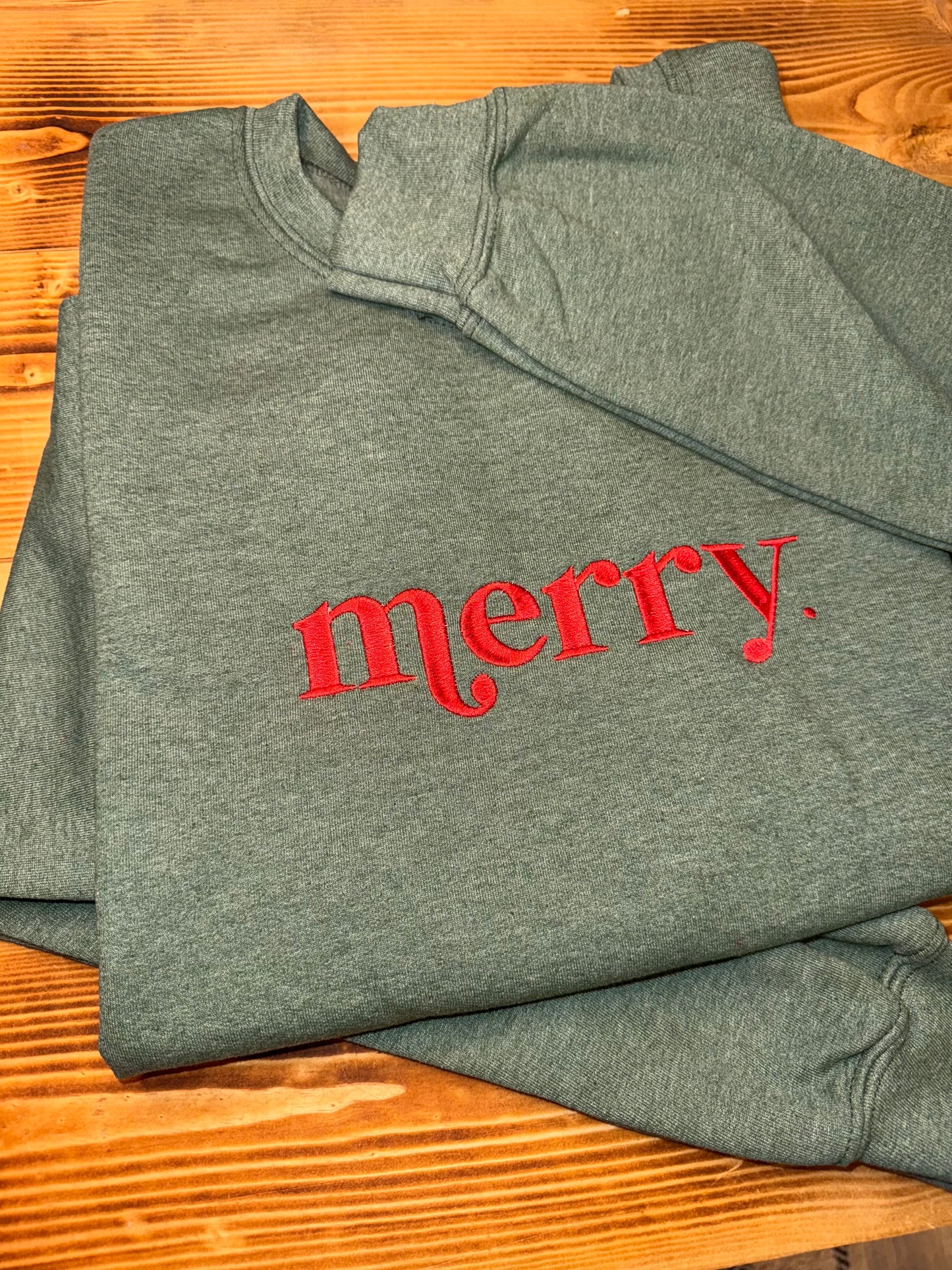 Merry Embroidered Crew