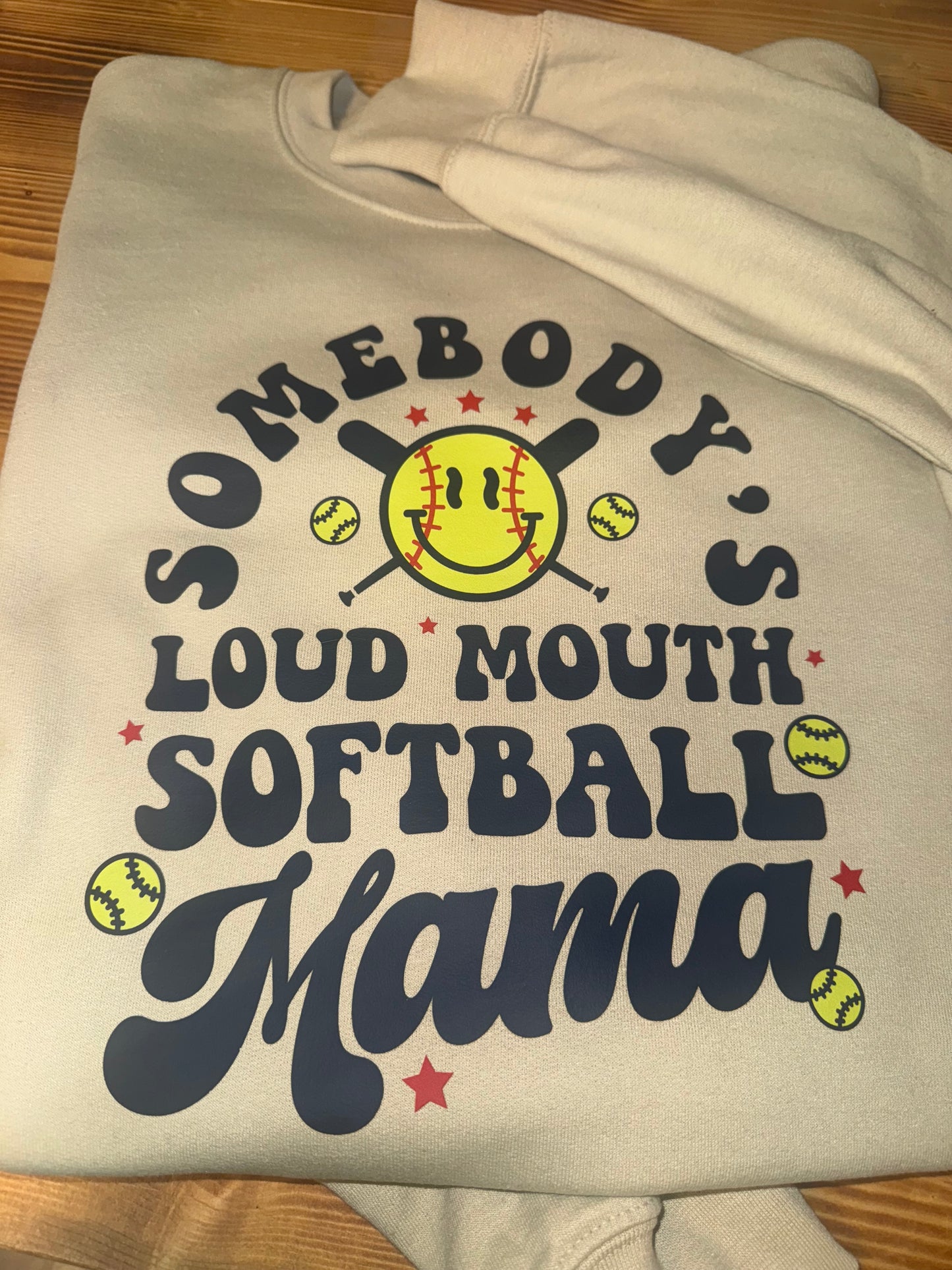 Somebody’s Loud Mouth Softball Mama Crewneck