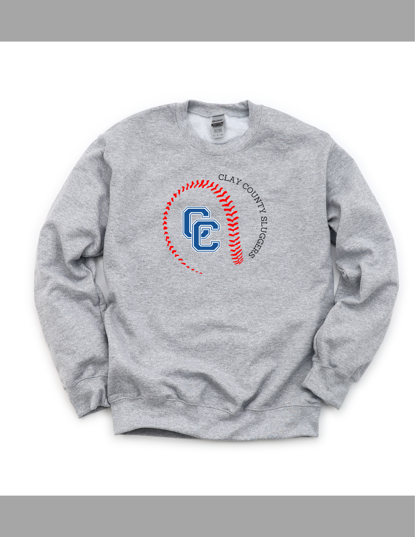 Clay County Slugger Baseball Logo Crewneck