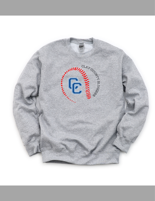 Clay County Slugger Baseball Logo Crewneck