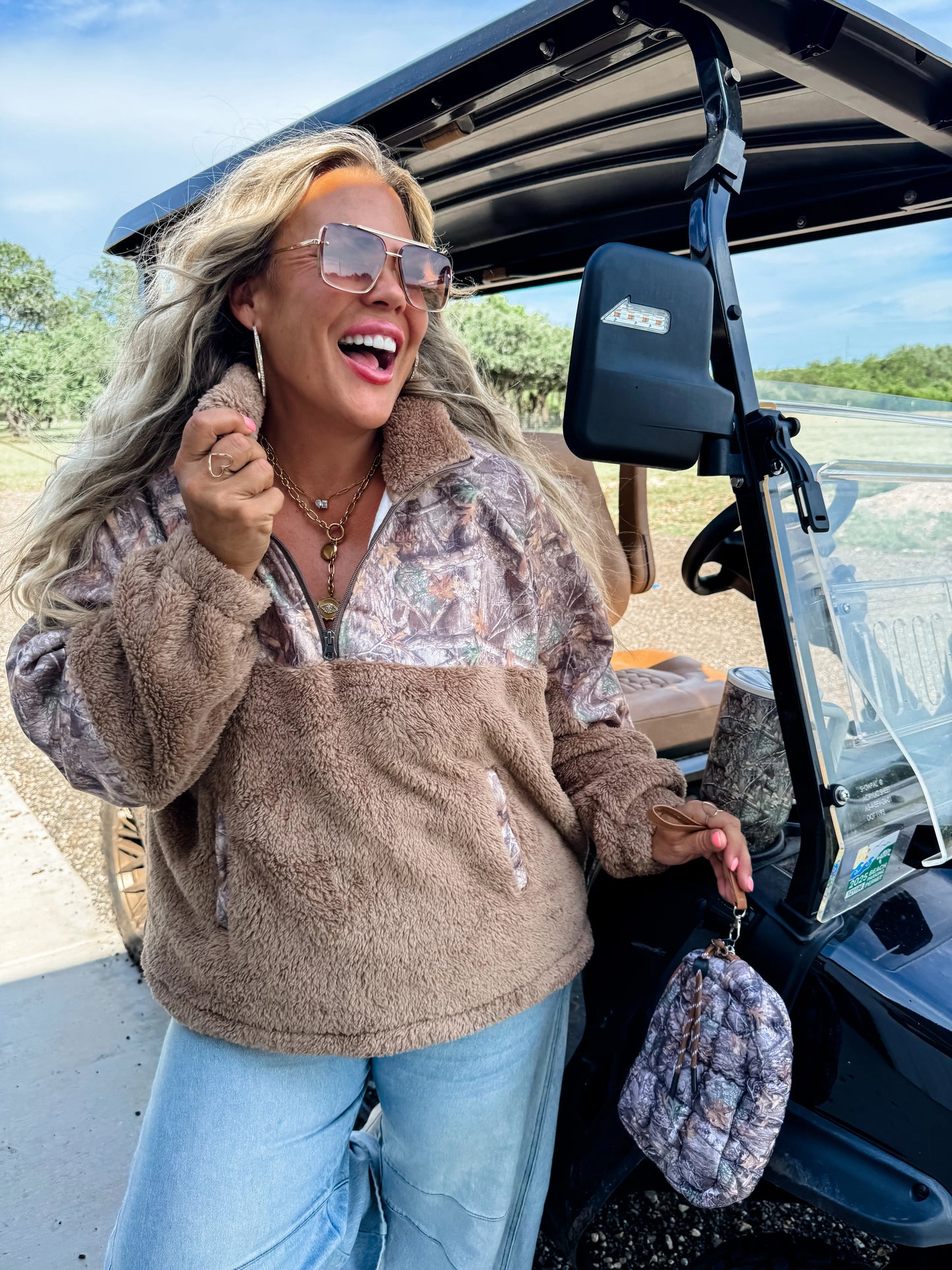 PREORDER- CAMO SHERPA PULLOVER